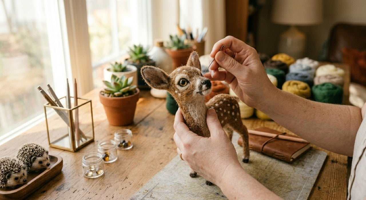 From a Tuft of Wool to a Gentle Fawn: A Day in My Studio