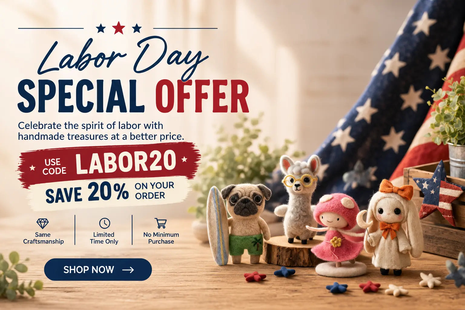 Your Labor Day Discount Is Here: Save 20% on Handmade Favorites