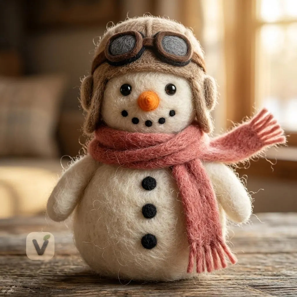 Aviator Snowman Figurine