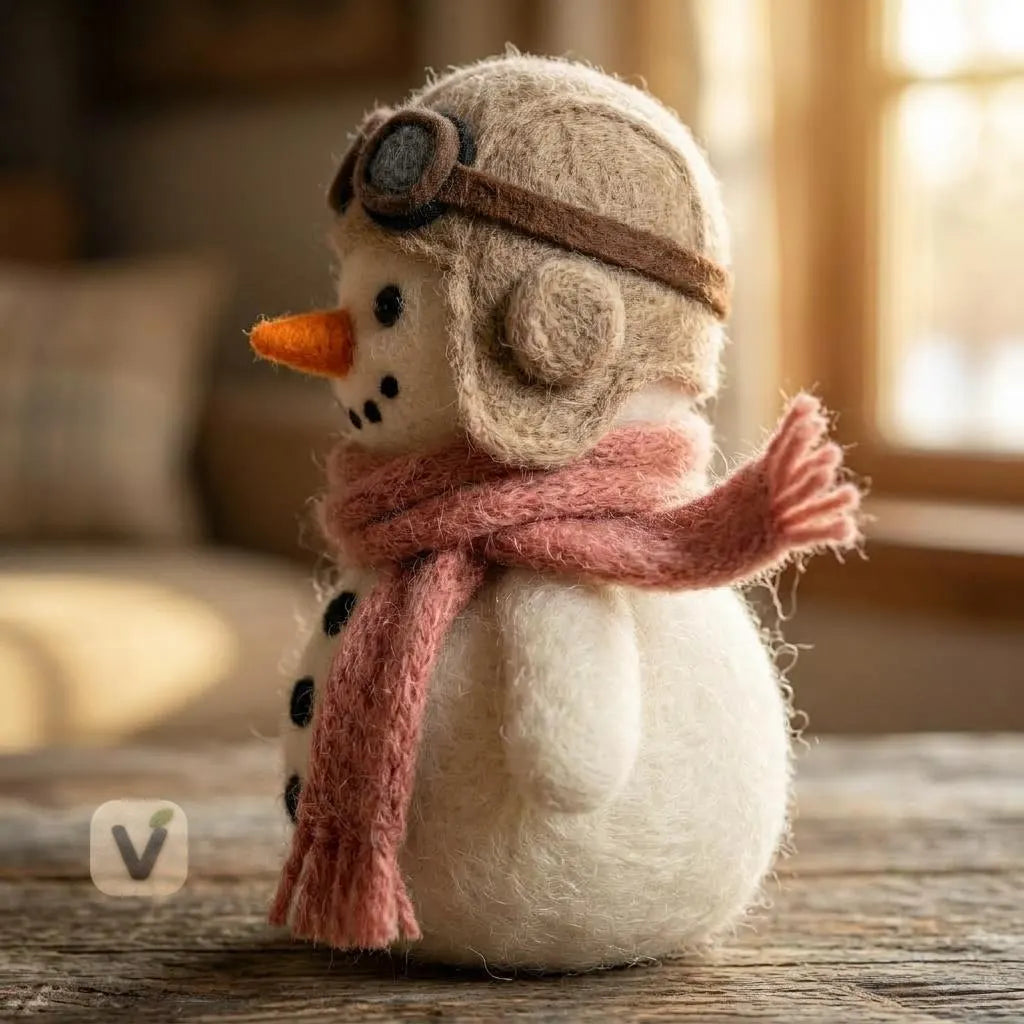 Aviator Snowman Figurine