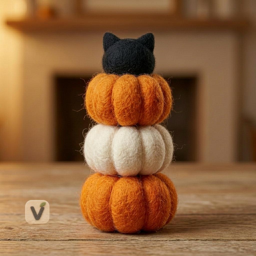 Black Cat Halloween Tower Figurine