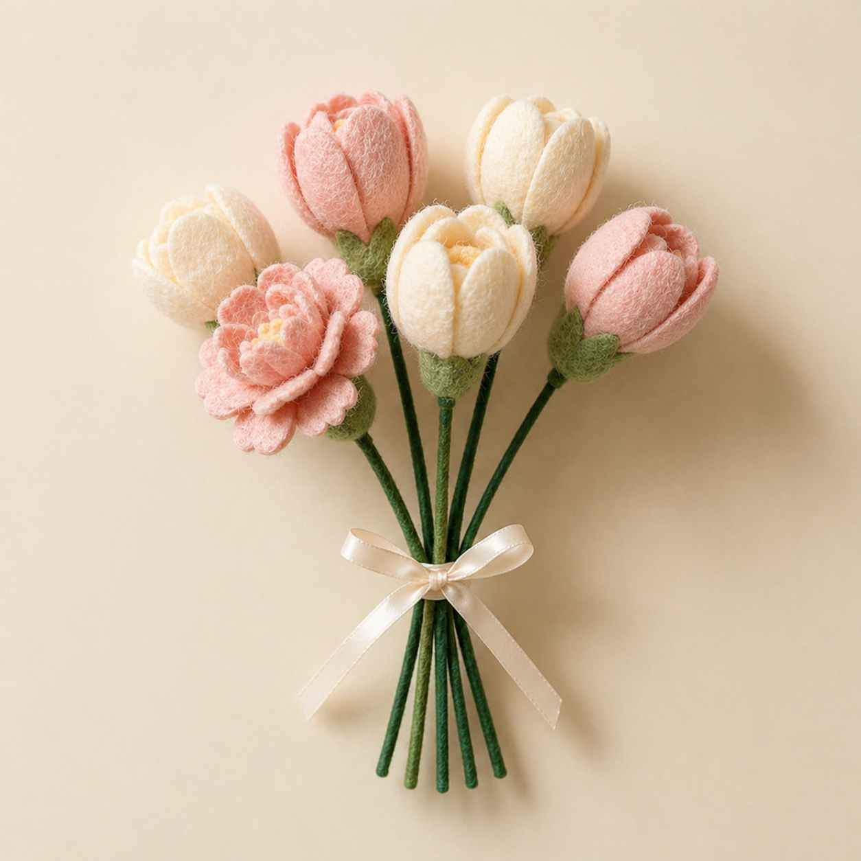 Handmade Wool Felt Tulip Bouquet - Everlasting Floral Gift for All Occasion