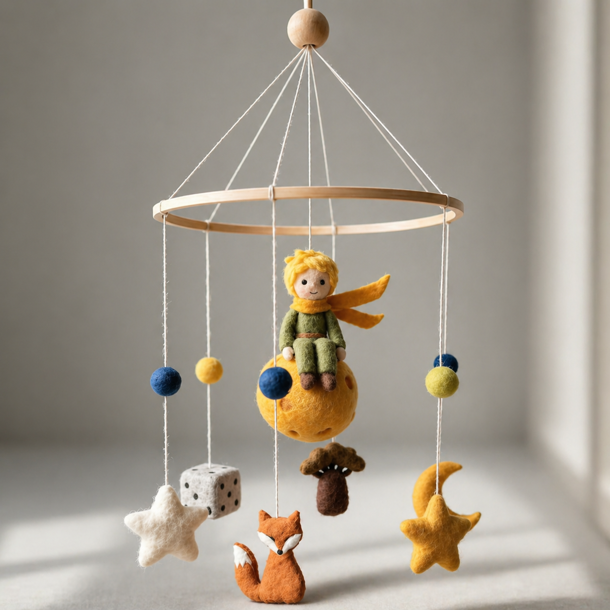Handmade Wool Felt The Little Prince Baby Mobile – Nursery Decor