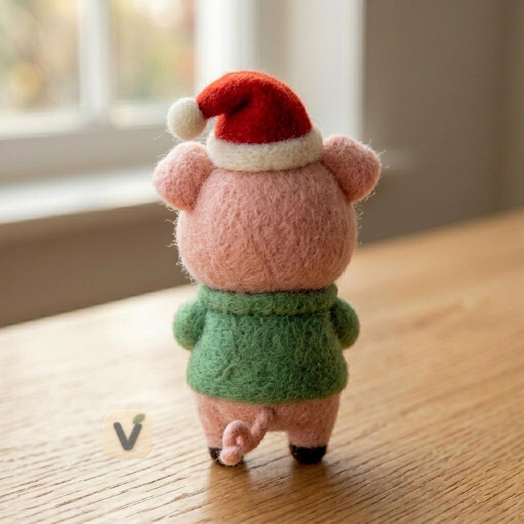 Christmas Gift Pig Figurine
