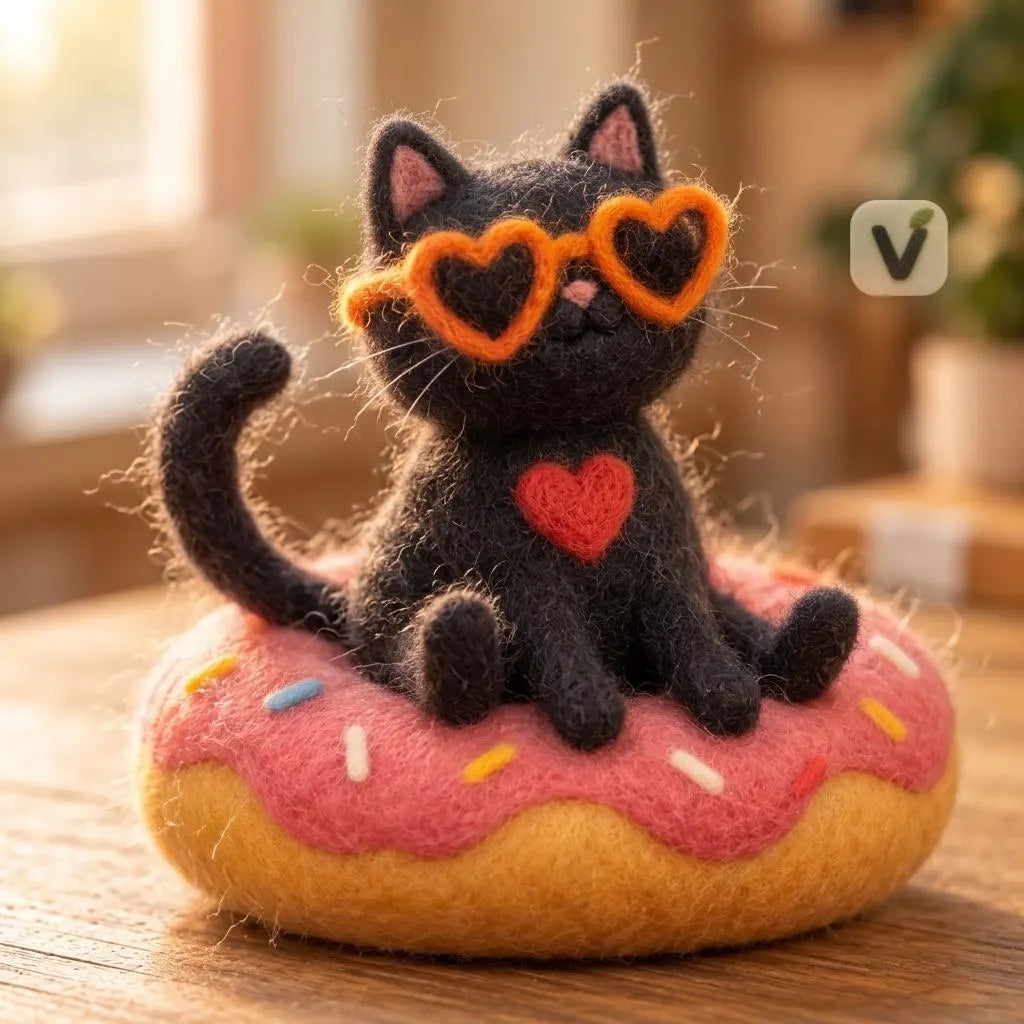 Cool Cat Donut Figurine