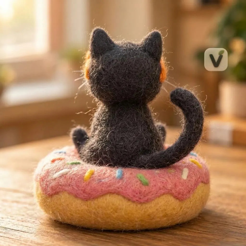 Cool Cat Donut Figurine