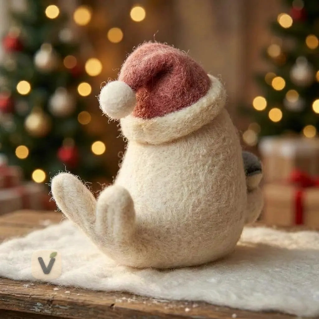 Cozy Christmas Seal Figurine