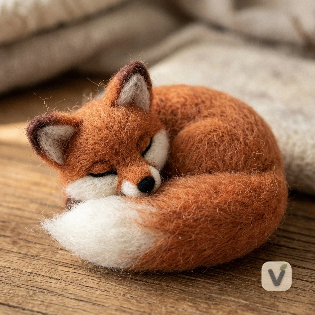 Curled Sleeping Fox