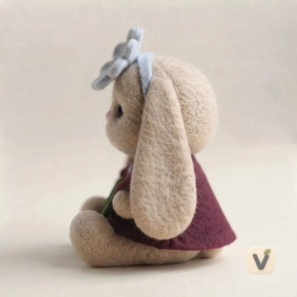 Felt Bunny Figurine