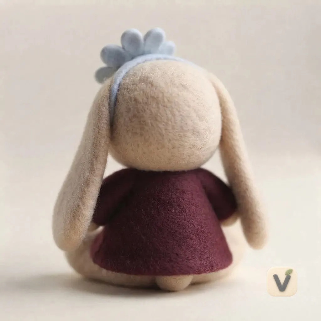 Felt Bunny Figurine