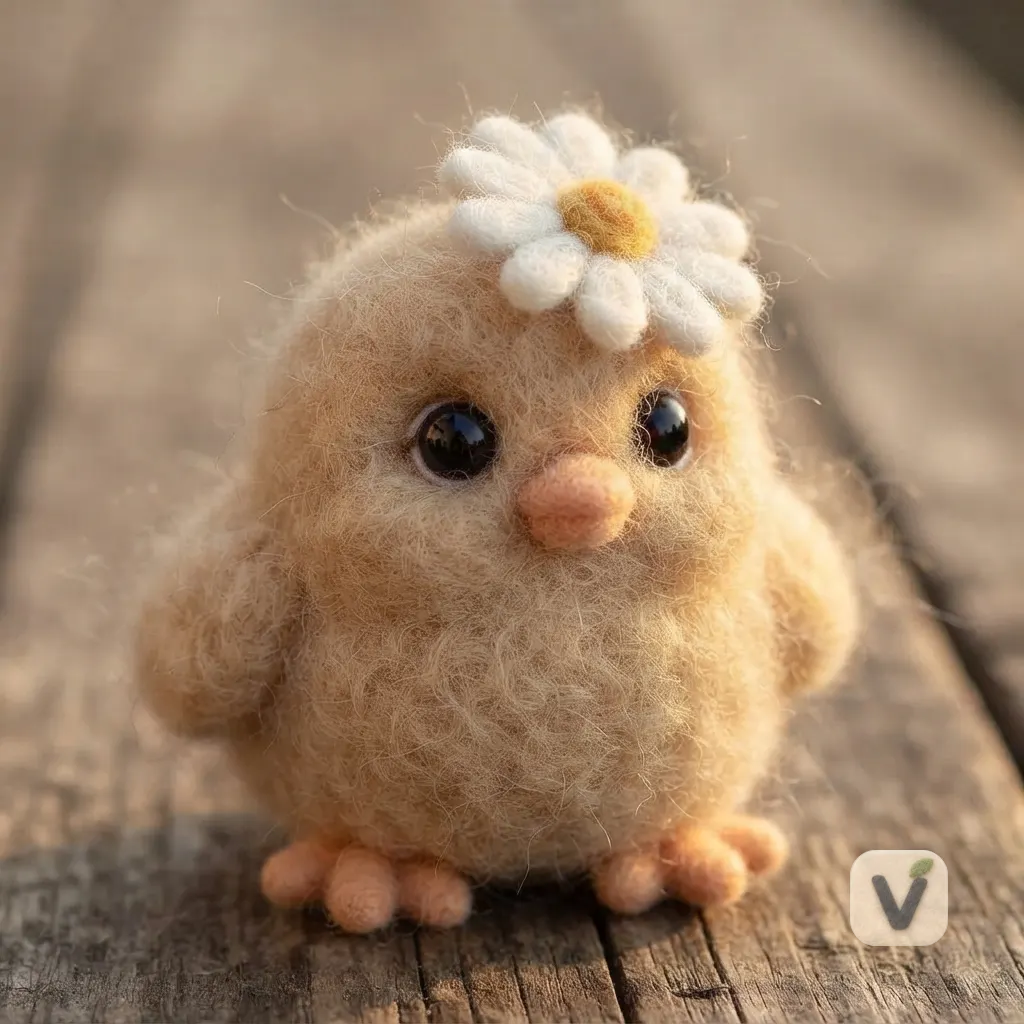 Felt Chick Figurine