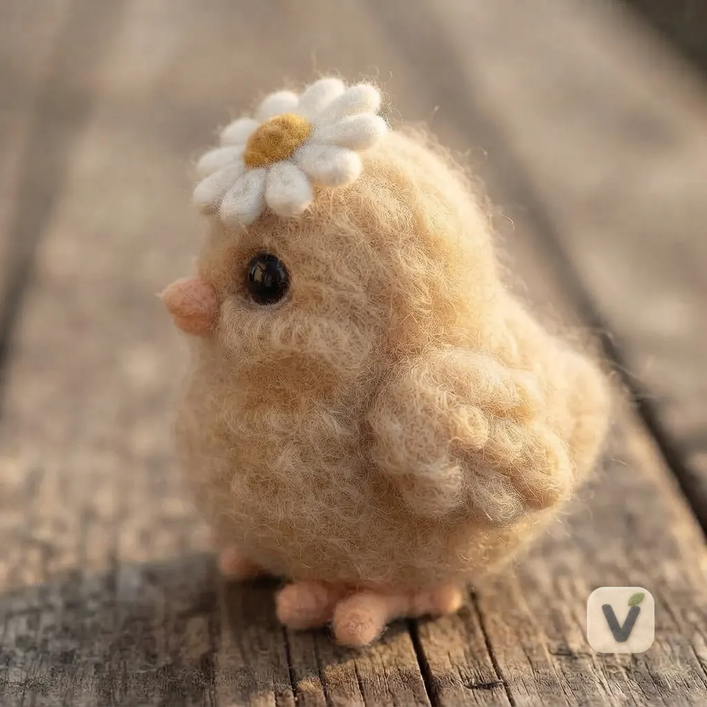 Felt Chick Figurine