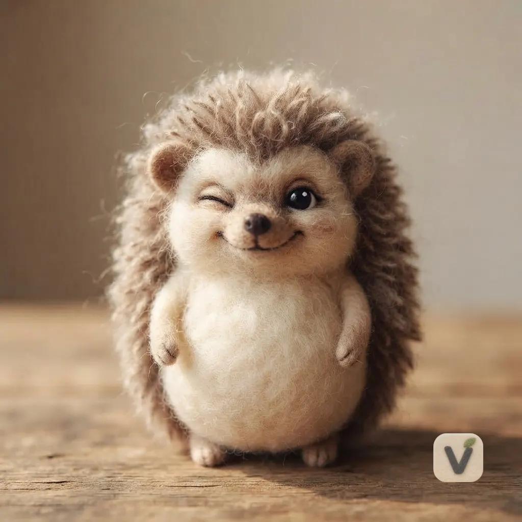 Felt Hedgehog Figurine