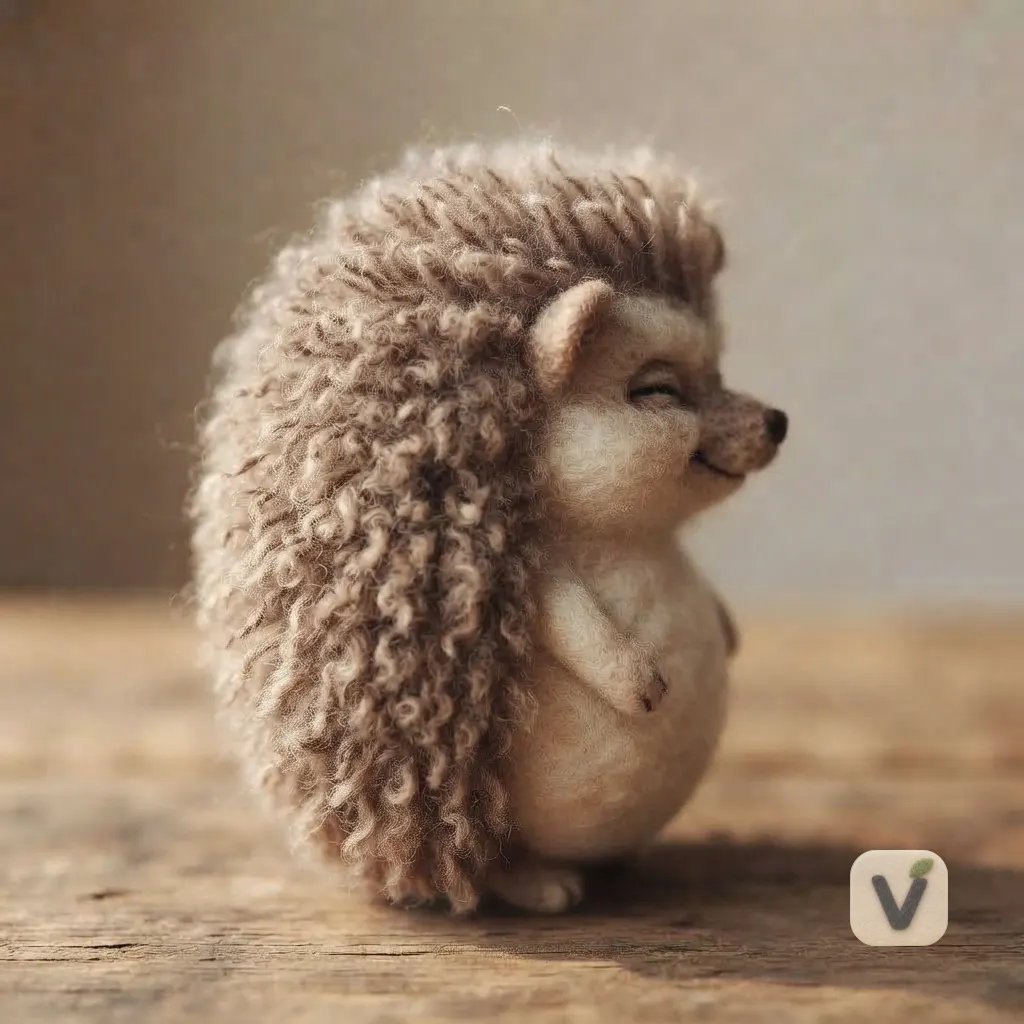 Felt Hedgehog Figurine