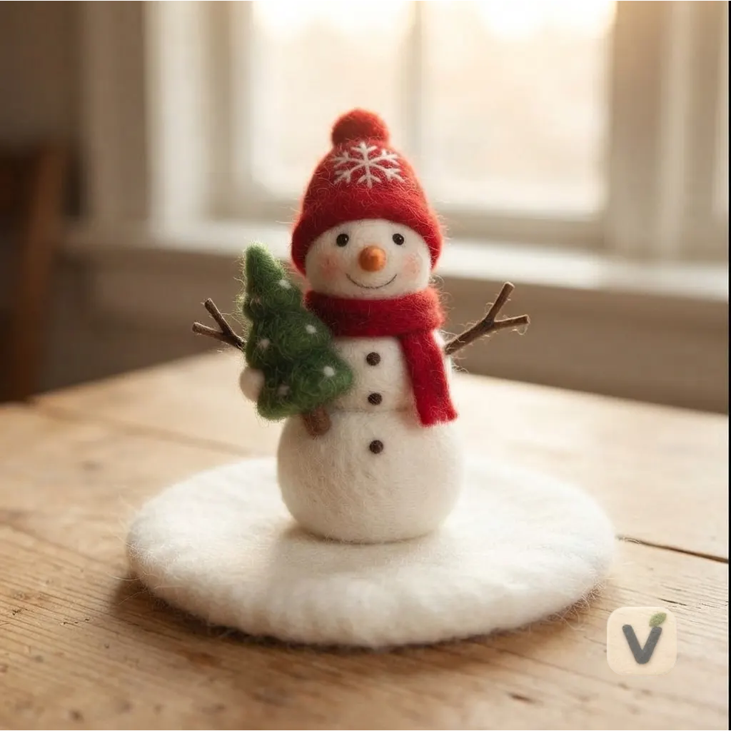 Felt Snowman Figurine