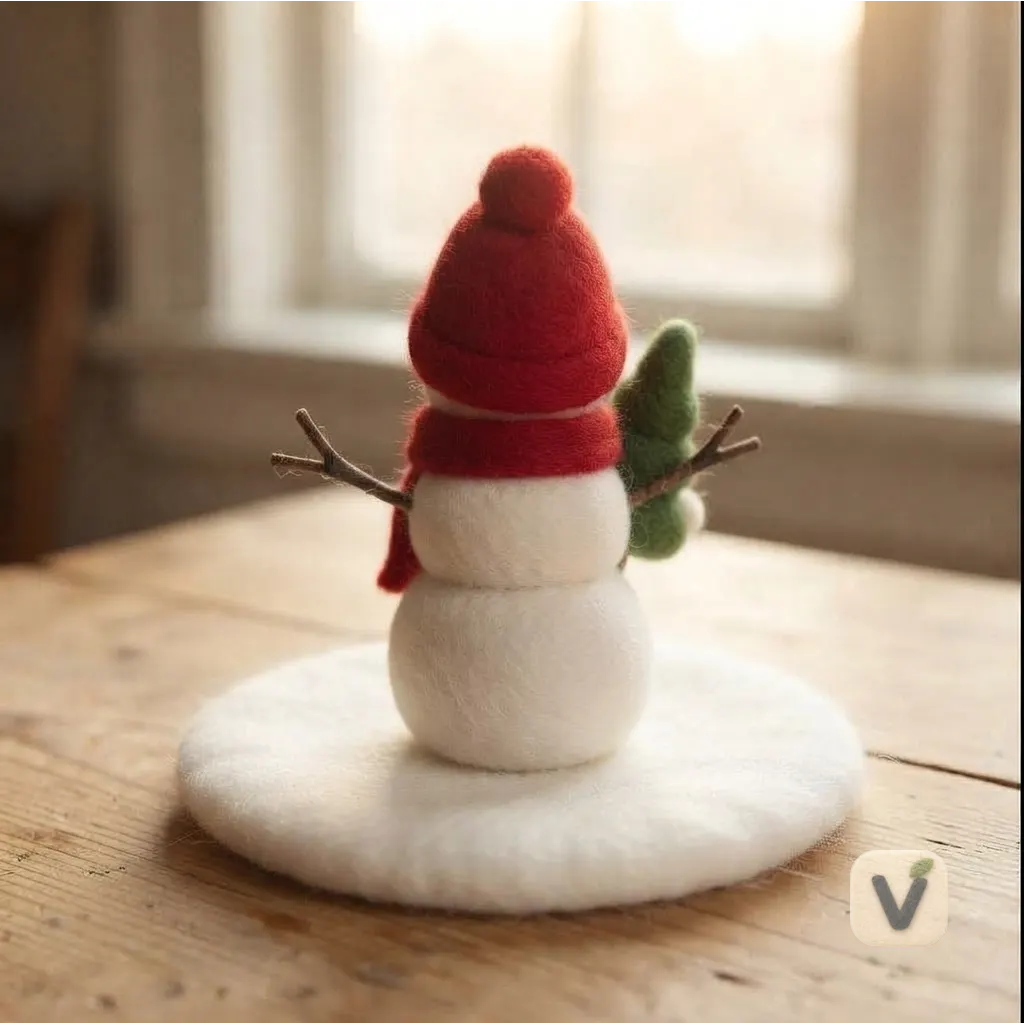 Felt Snowman Figurine