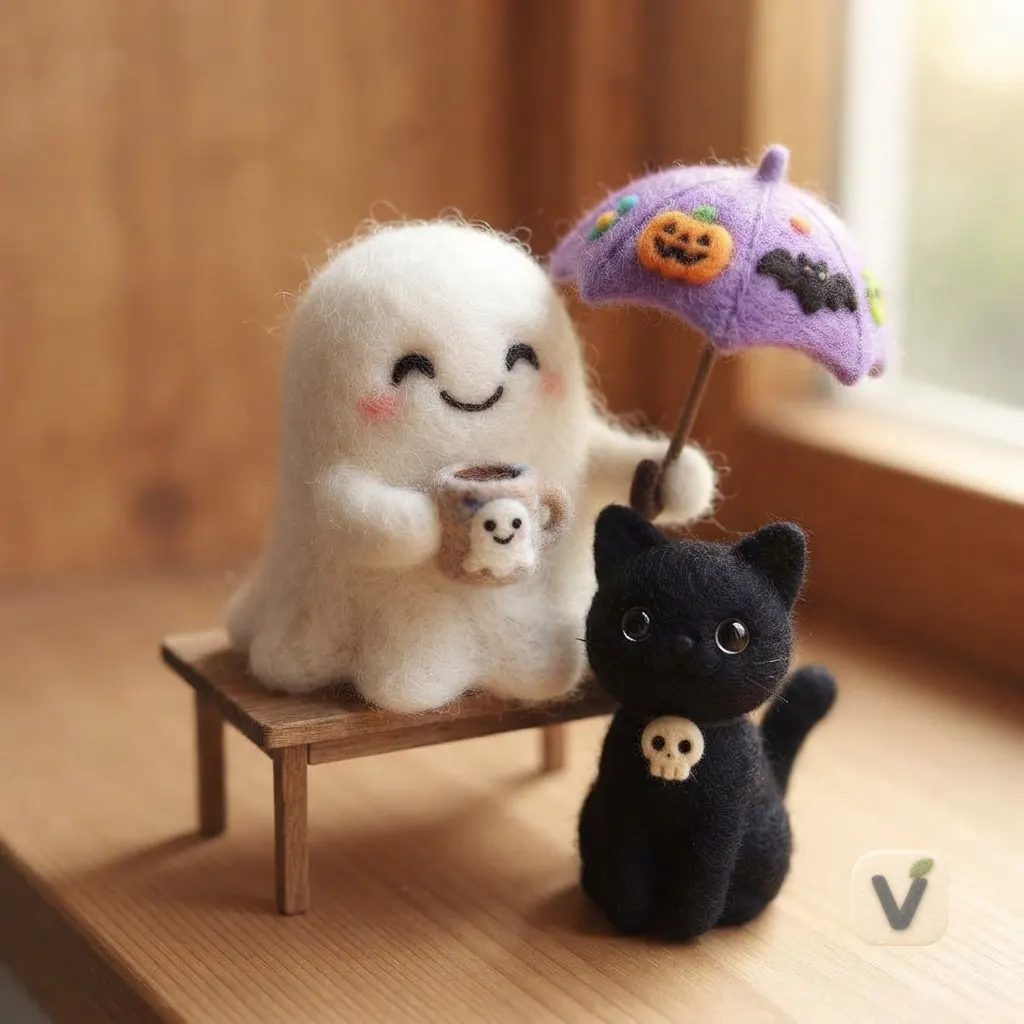 Ghost & Cat Felt Set