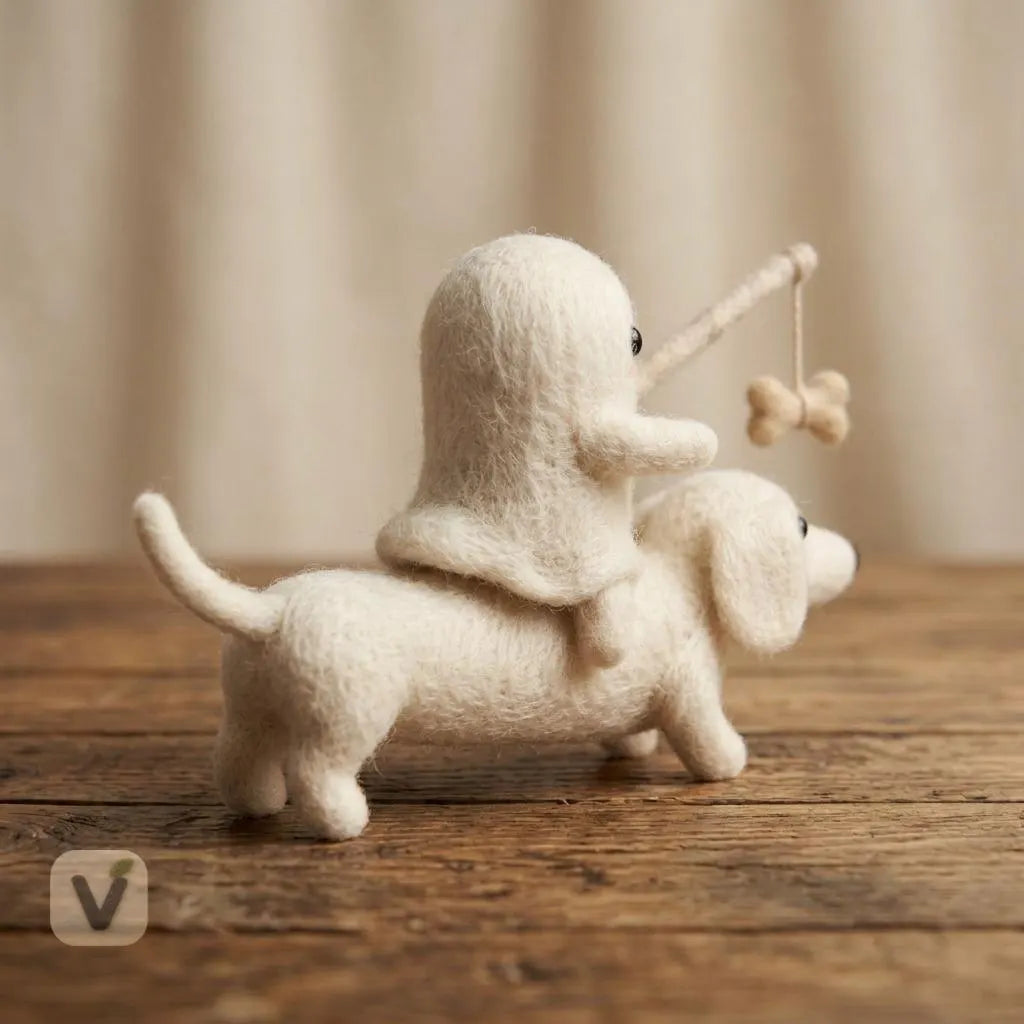 Ghost's Bone Bait on Dachshund Figurine