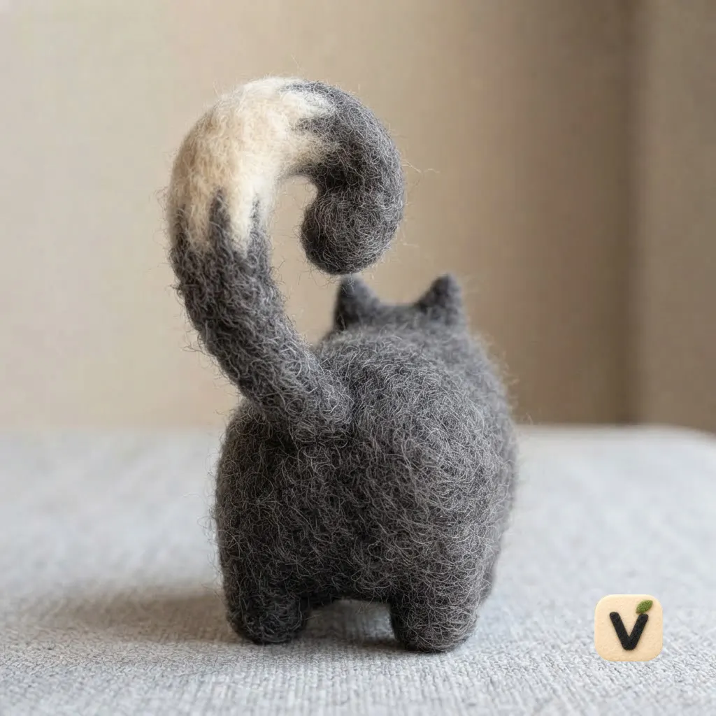 Grumpy Felt Cat