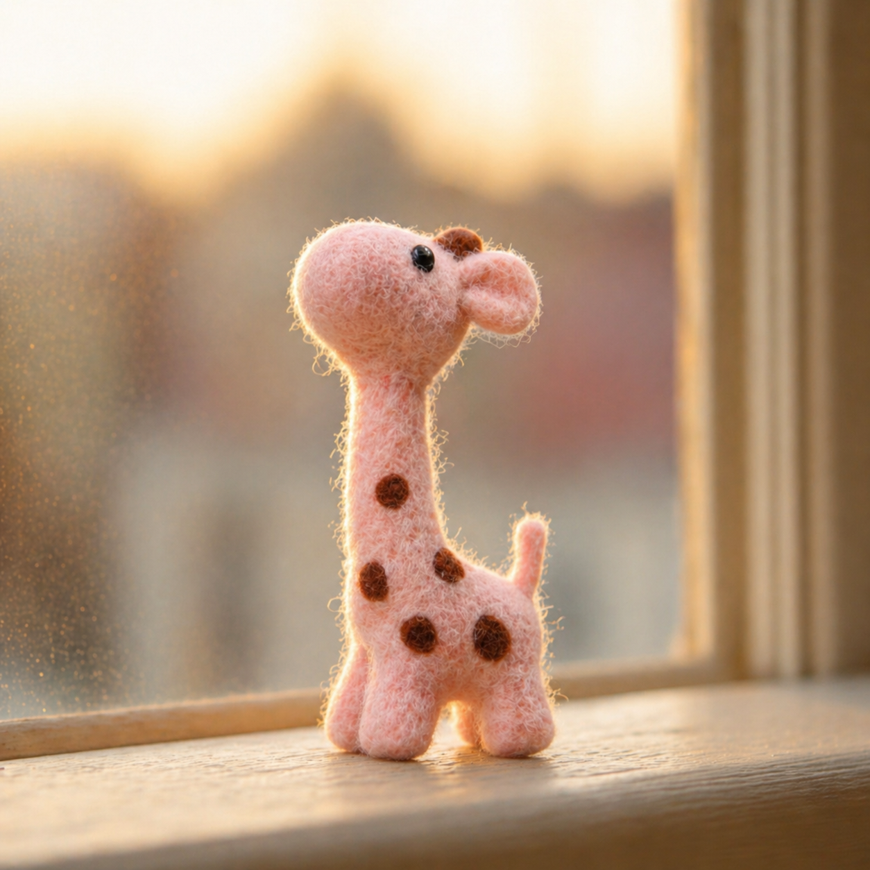 Handmade Wool Felt Giraffe Figurine (3 Colors) – Whimsical Nursery Decor