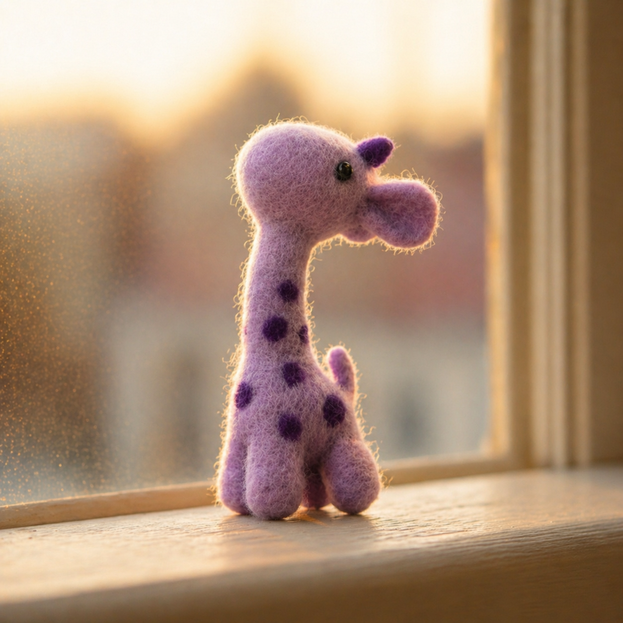 Handmade Wool Felt Giraffe Figurine (3 Colors) – Whimsical Nursery Decor