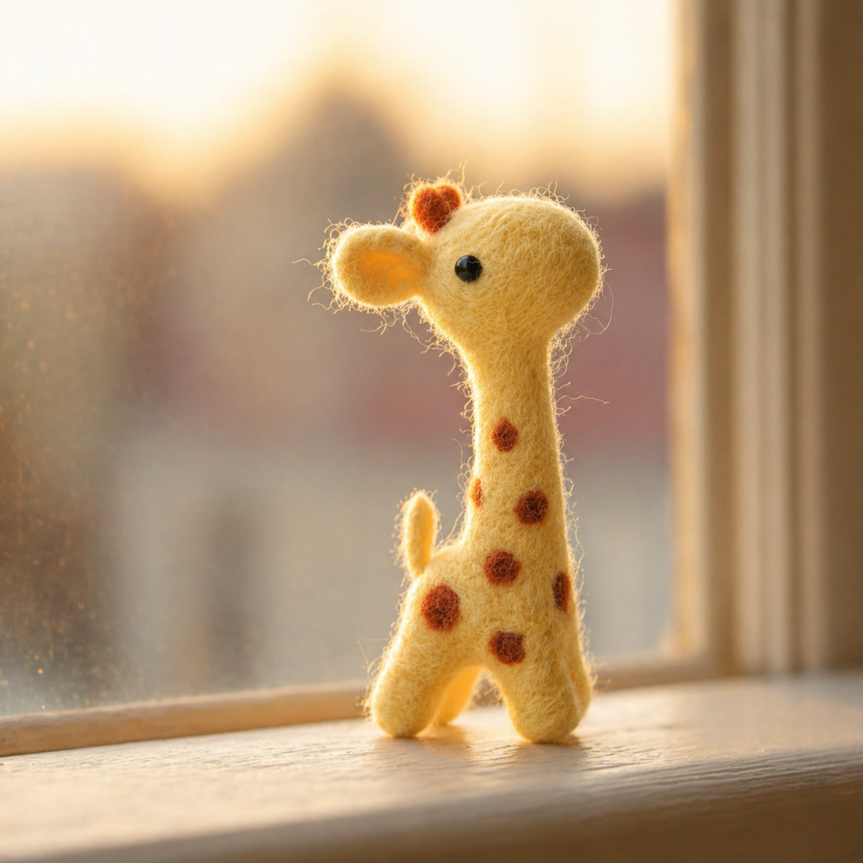 Handmade Wool Felt Giraffe Figurine (3 Colors) – Whimsical Nursery Decor