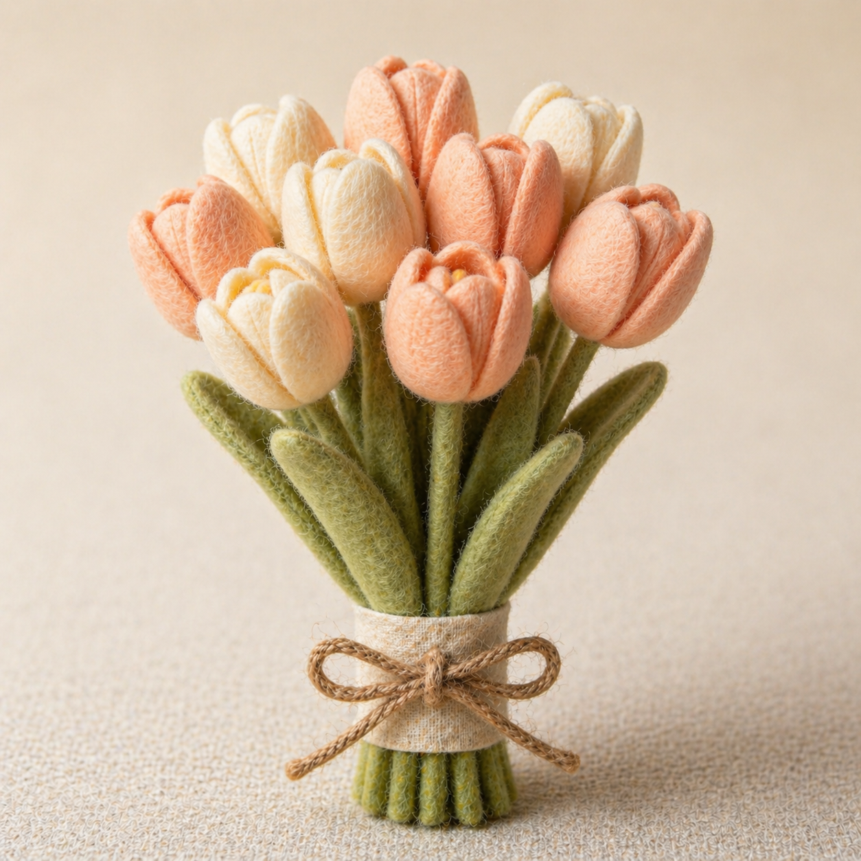 Handmade Wool Flowers, Each With A Different Color Combination - The Best Gift For Mother