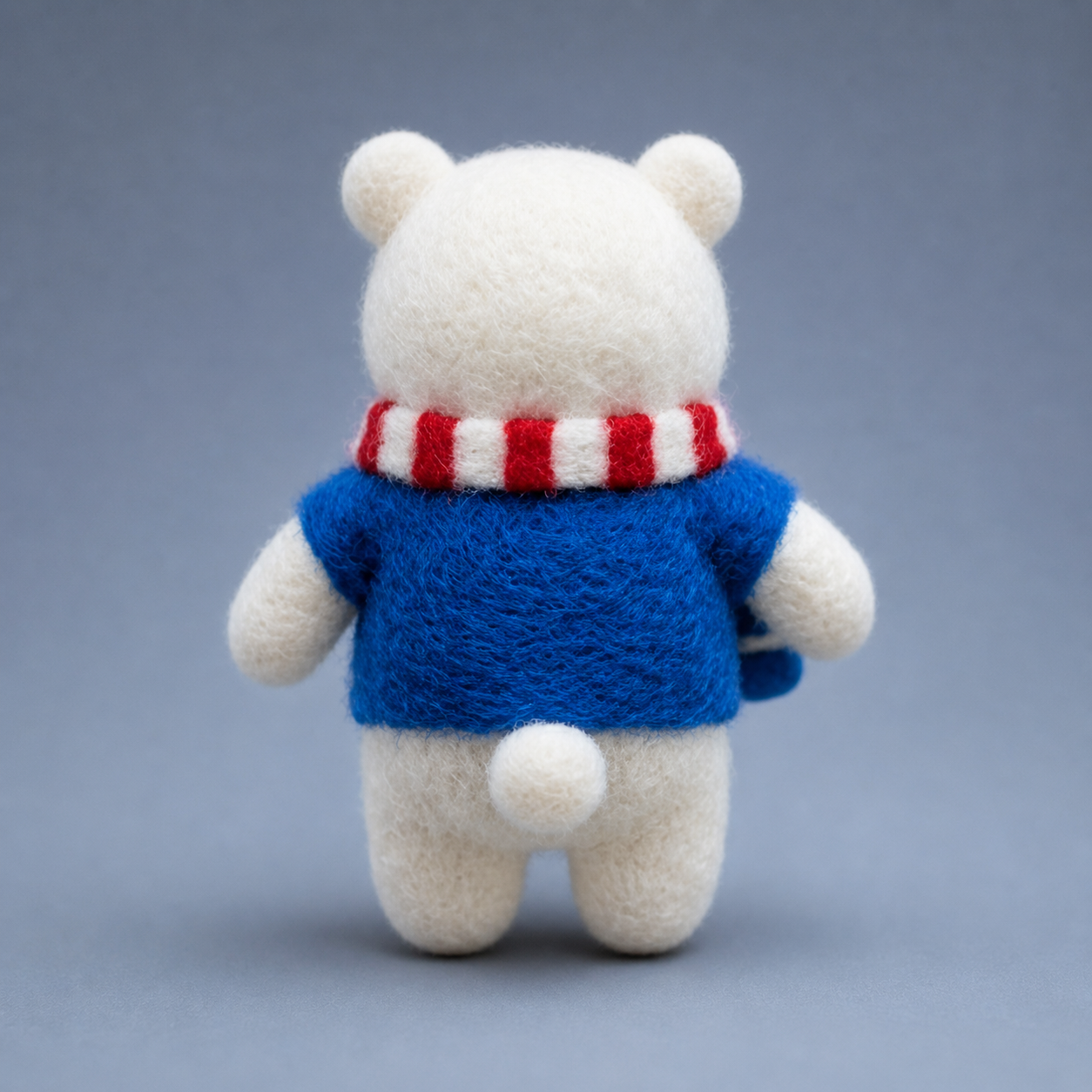 Handmade Wool Felt USA World Cup Polar Bear Figurine – Cute Sports Decor