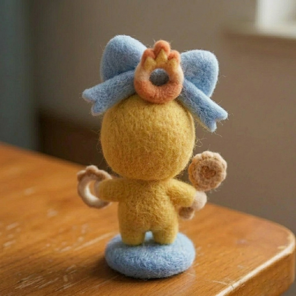 Handmade Wool Felt Cute Baby Doll Figurine – Whimsical Nursery Decor