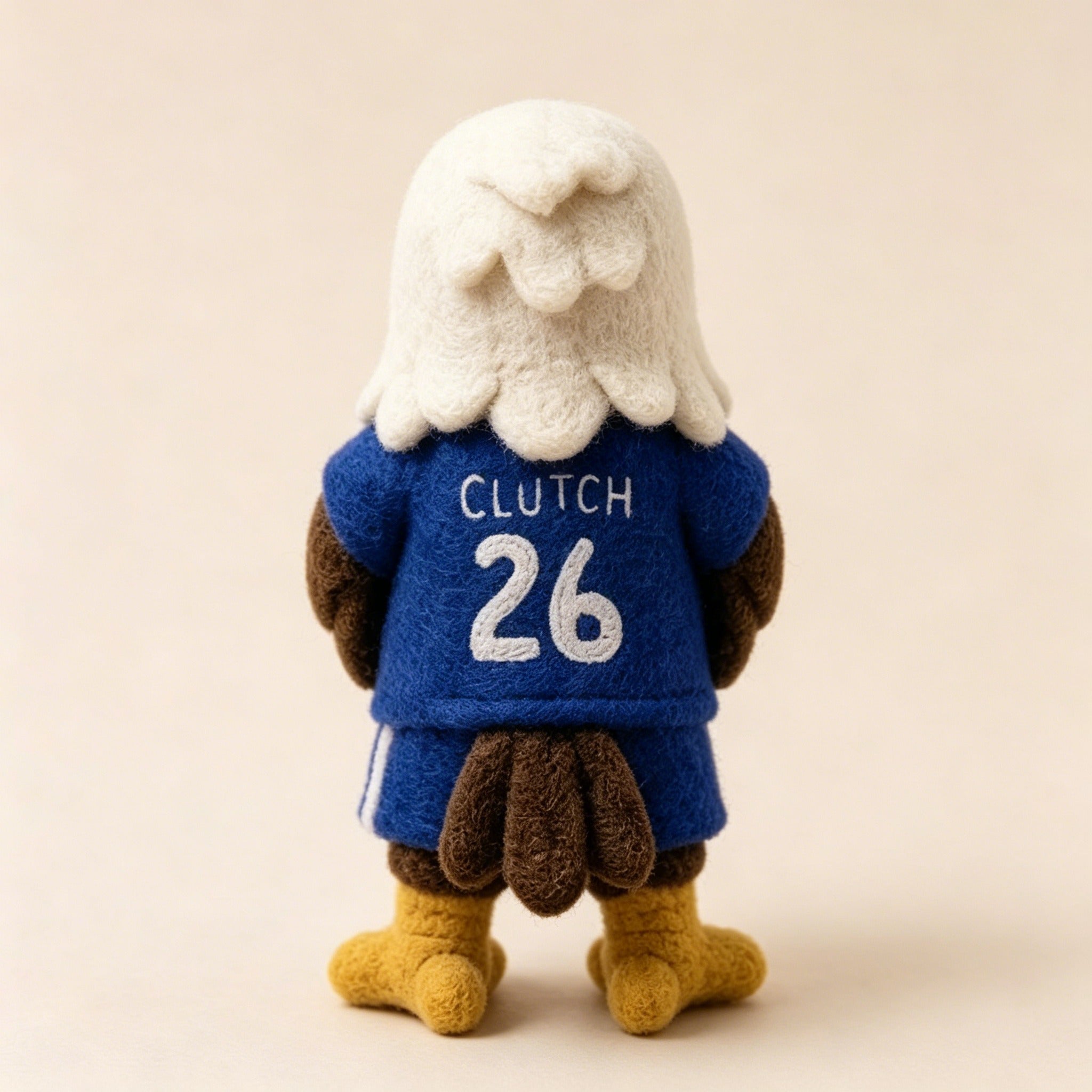 Handmade Wool Felt USA Soccer Eagle Figurine – Sports Fan Decor