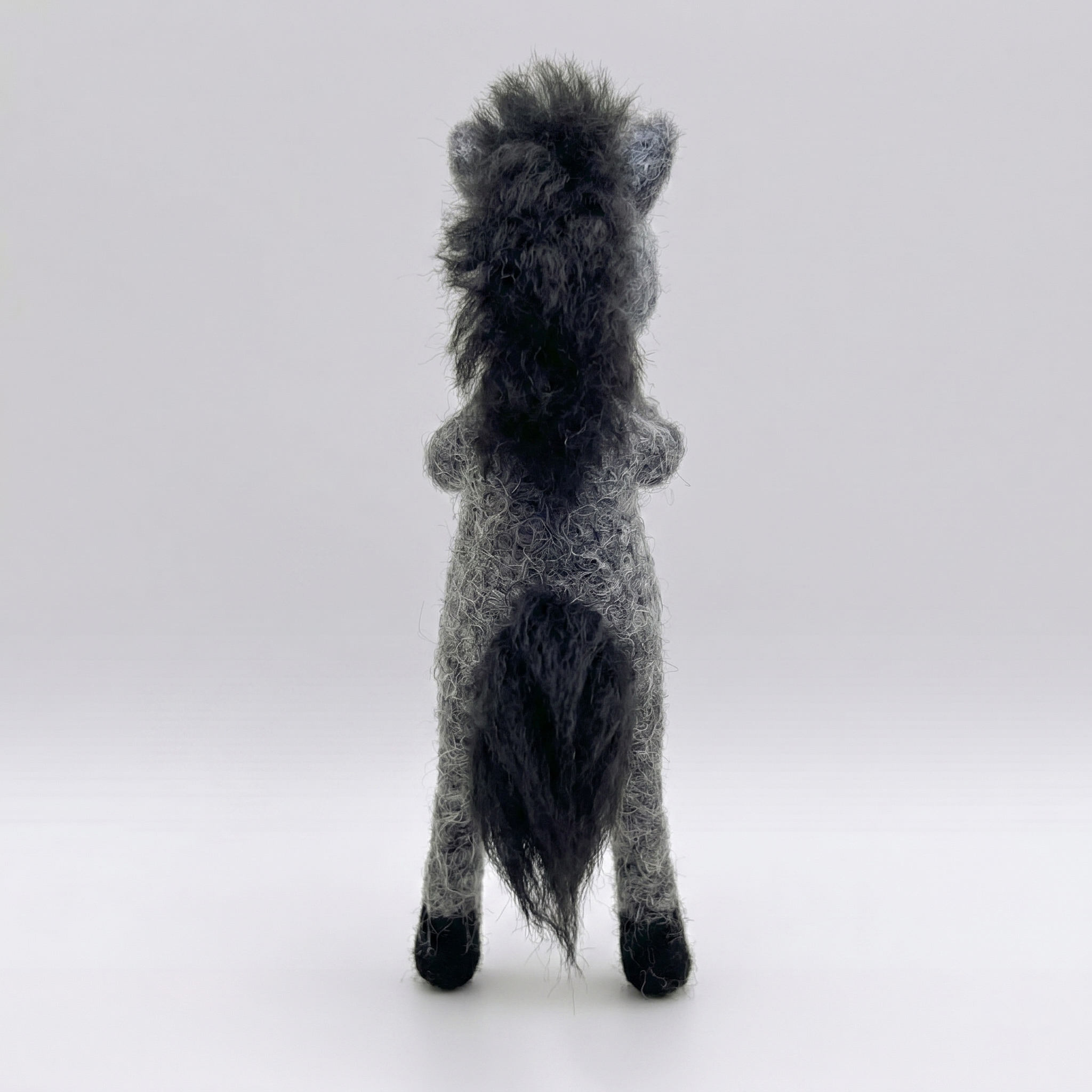 Handmade Wool Felt Sassy Grey Horse Figurine – Cute Quirky Whimsical Decor