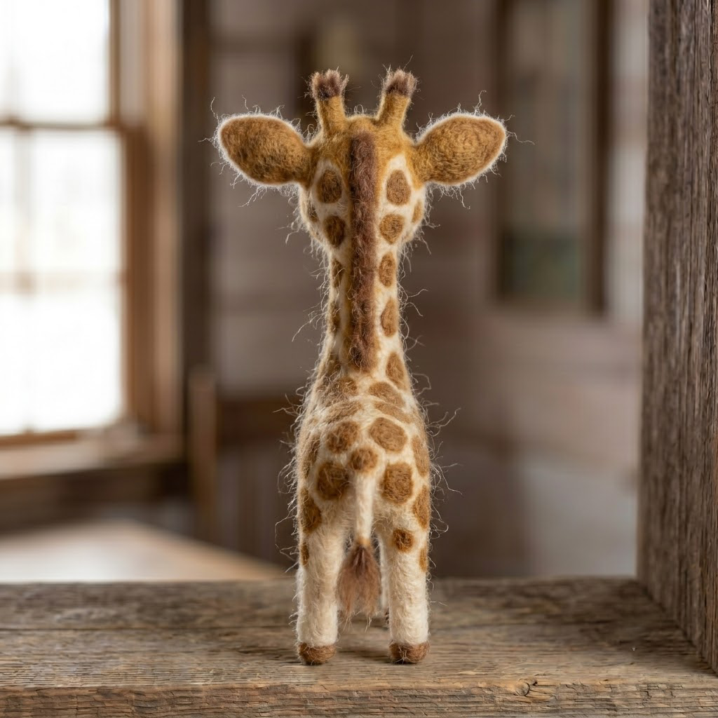 Handmade Wool Felt Giraffe Figurine – Cute Safari & Nursery Decor