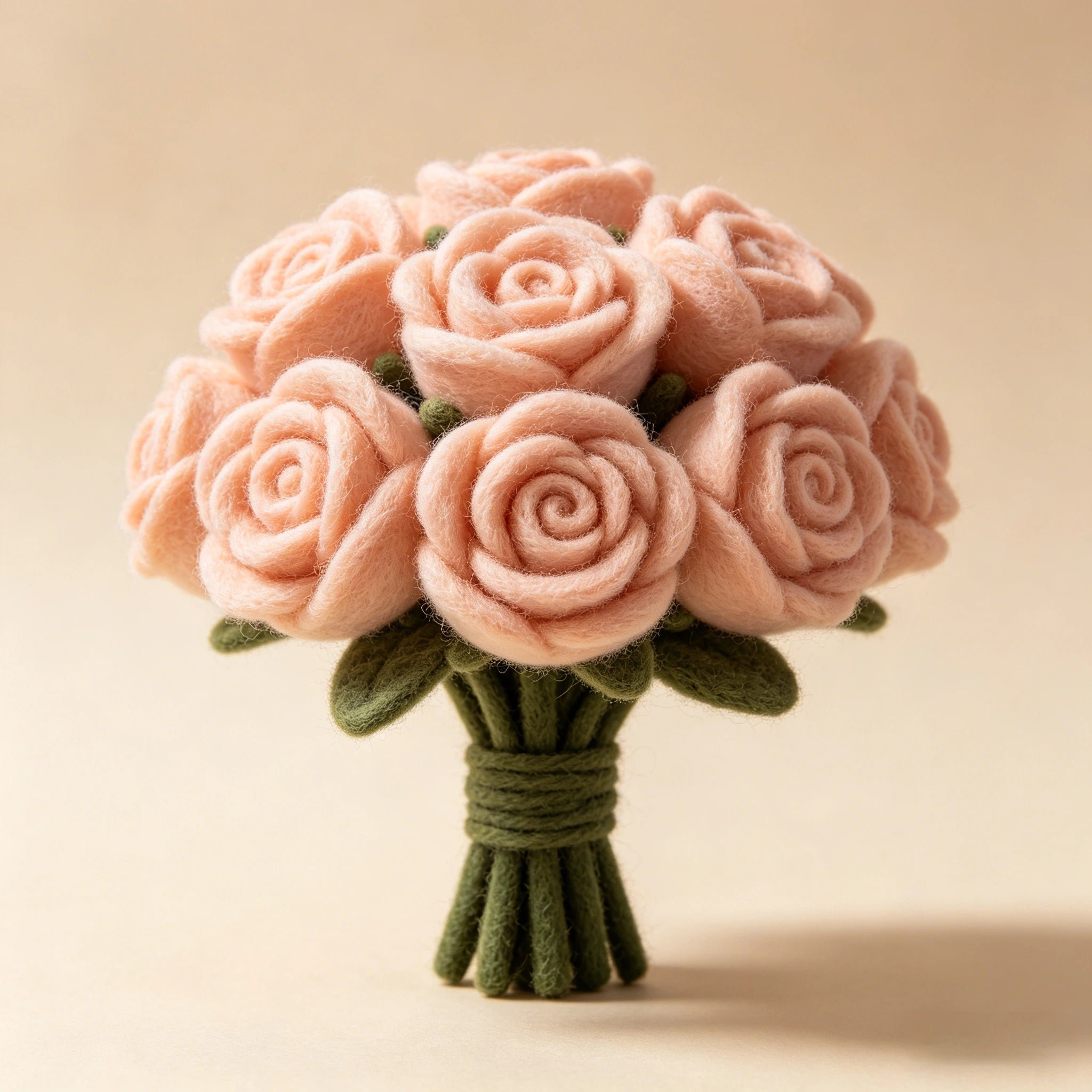 Handmade Wool Felt Rose Bouquet