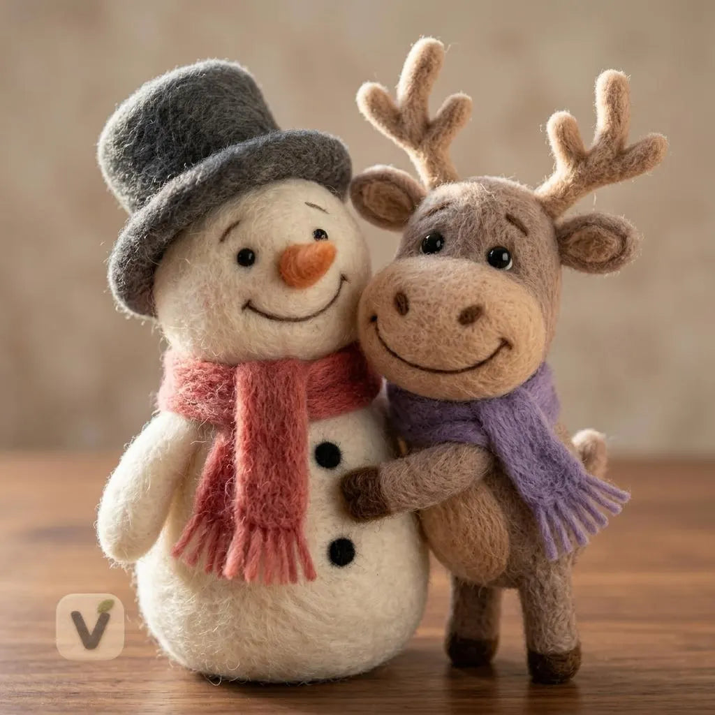 Hug Snowman and Reindeer Figurine