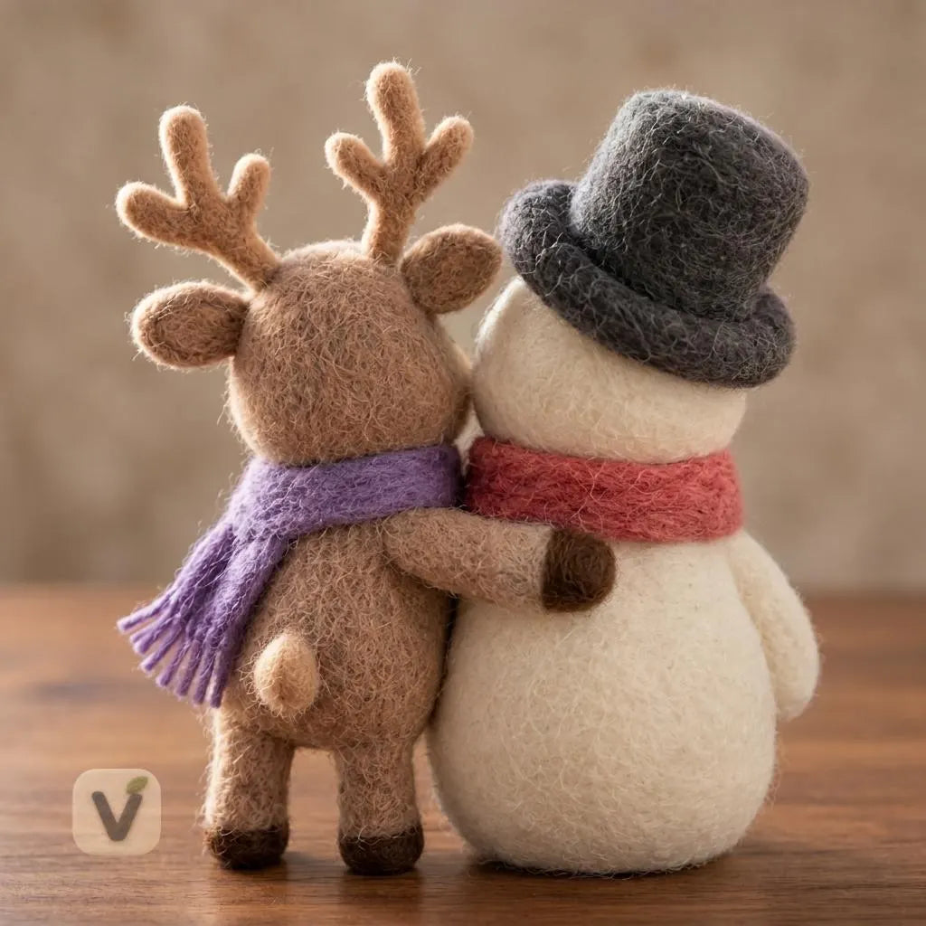 Hug Snowman and Reindeer Figurine