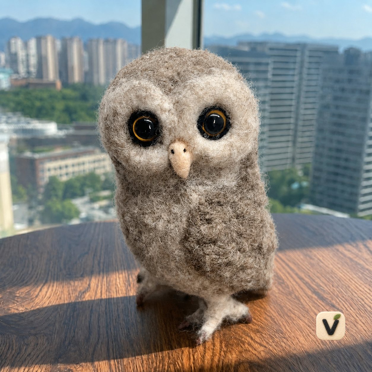 Handmade Wool Felt Realistic Barn Owl Figurine – Cute Nature & Wildlife Decor
