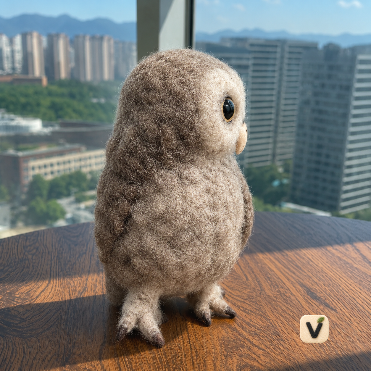 Handmade Wool Felt Realistic Barn Owl Figurine – Cute Nature & Wildlife Decor