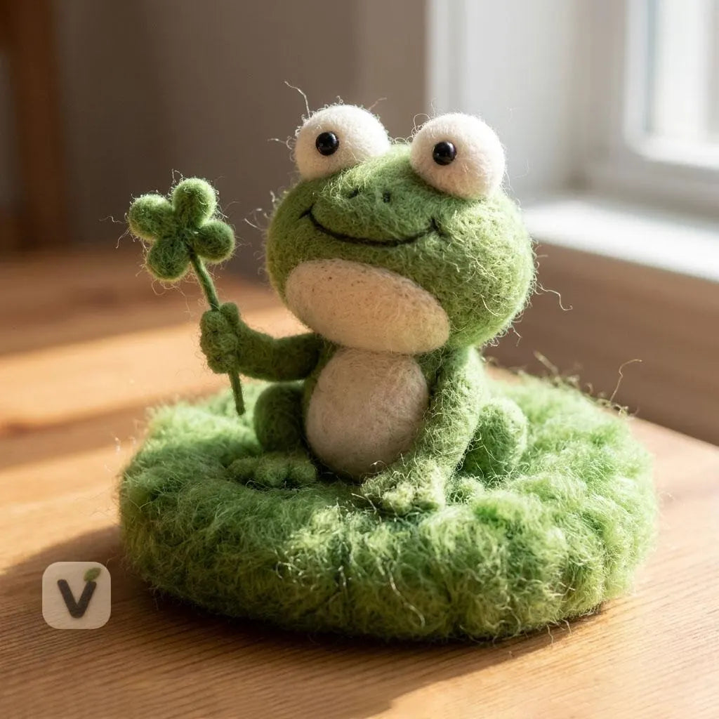 Lucky Clover Frog Figurine