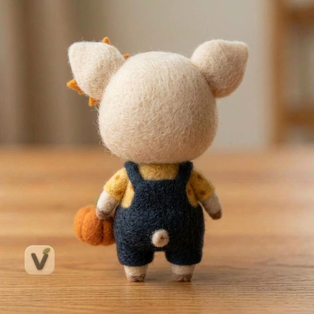 Maple Leaf Piglet Figurine