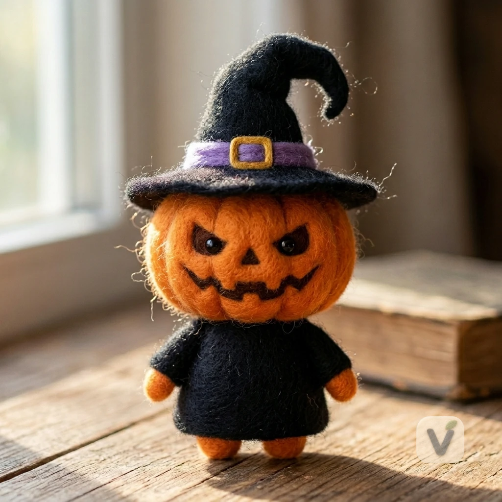 Pumpkin Witch Figurine
