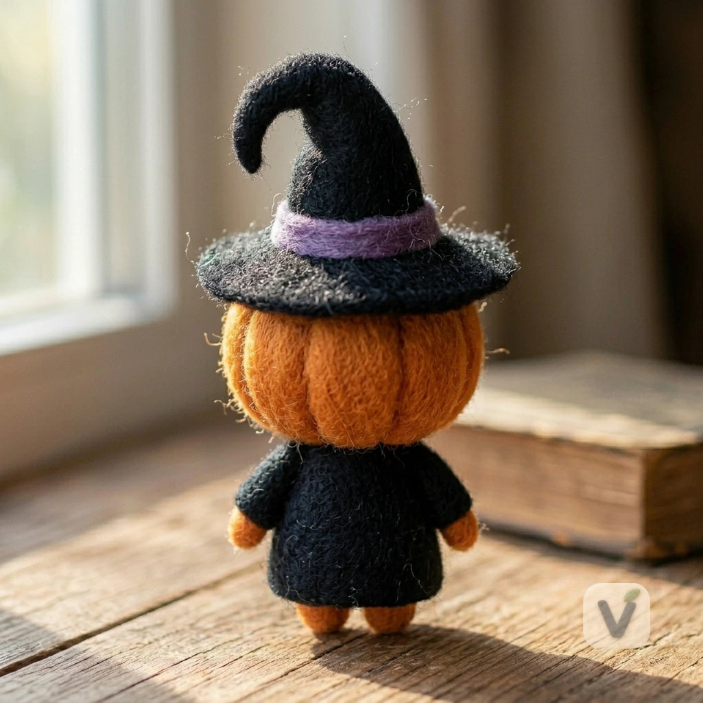 Pumpkin Witch Figurine