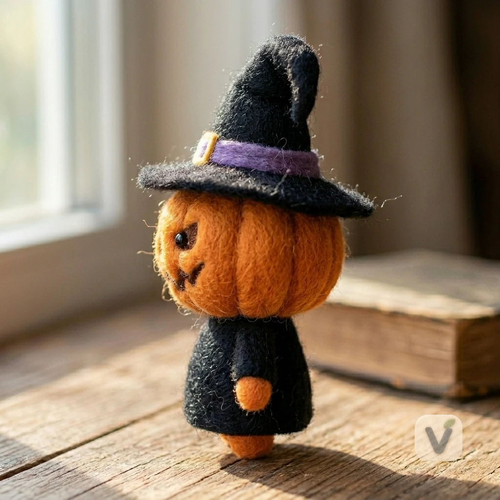 Pumpkin Witch Figurine