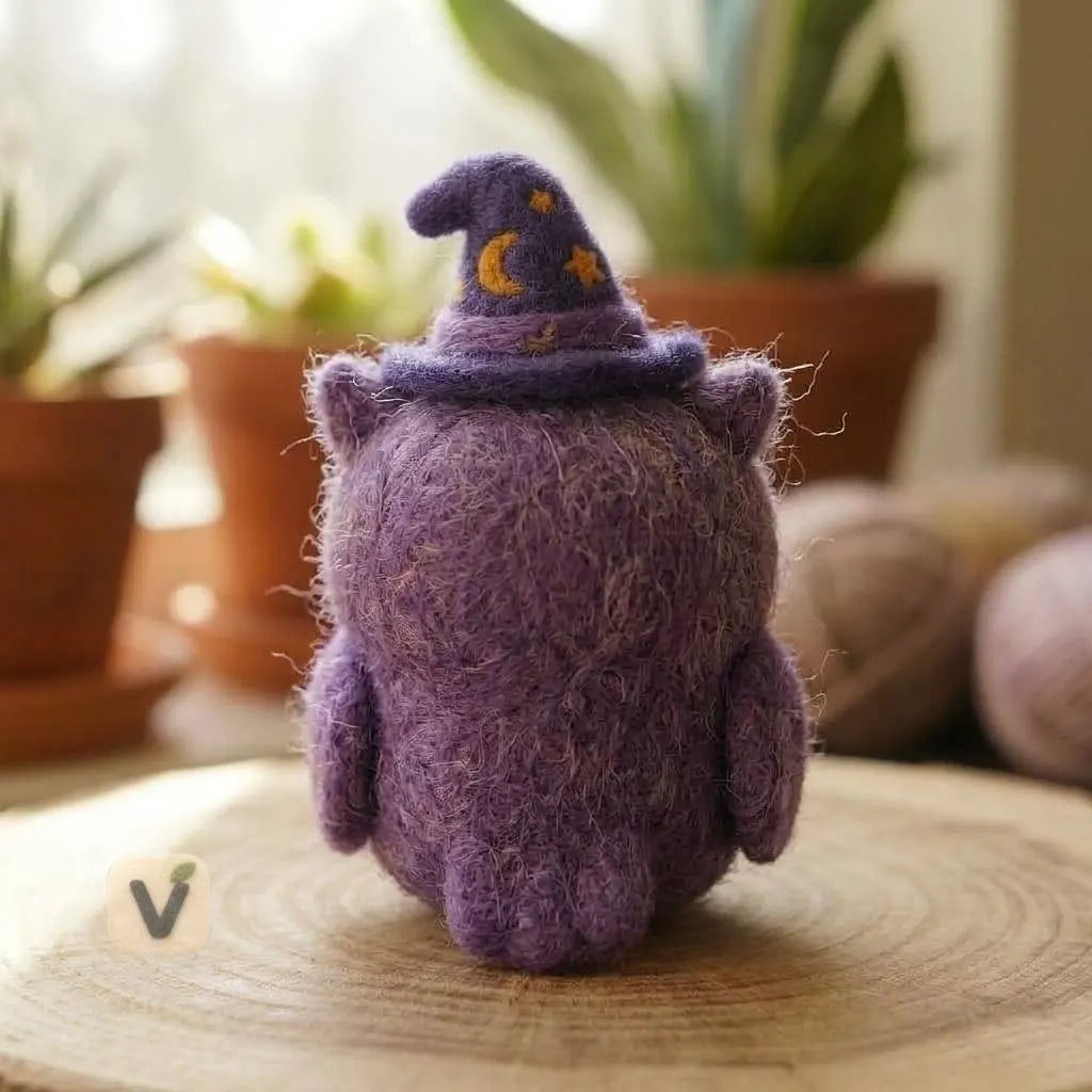 Purple Wizard Owl Figurine