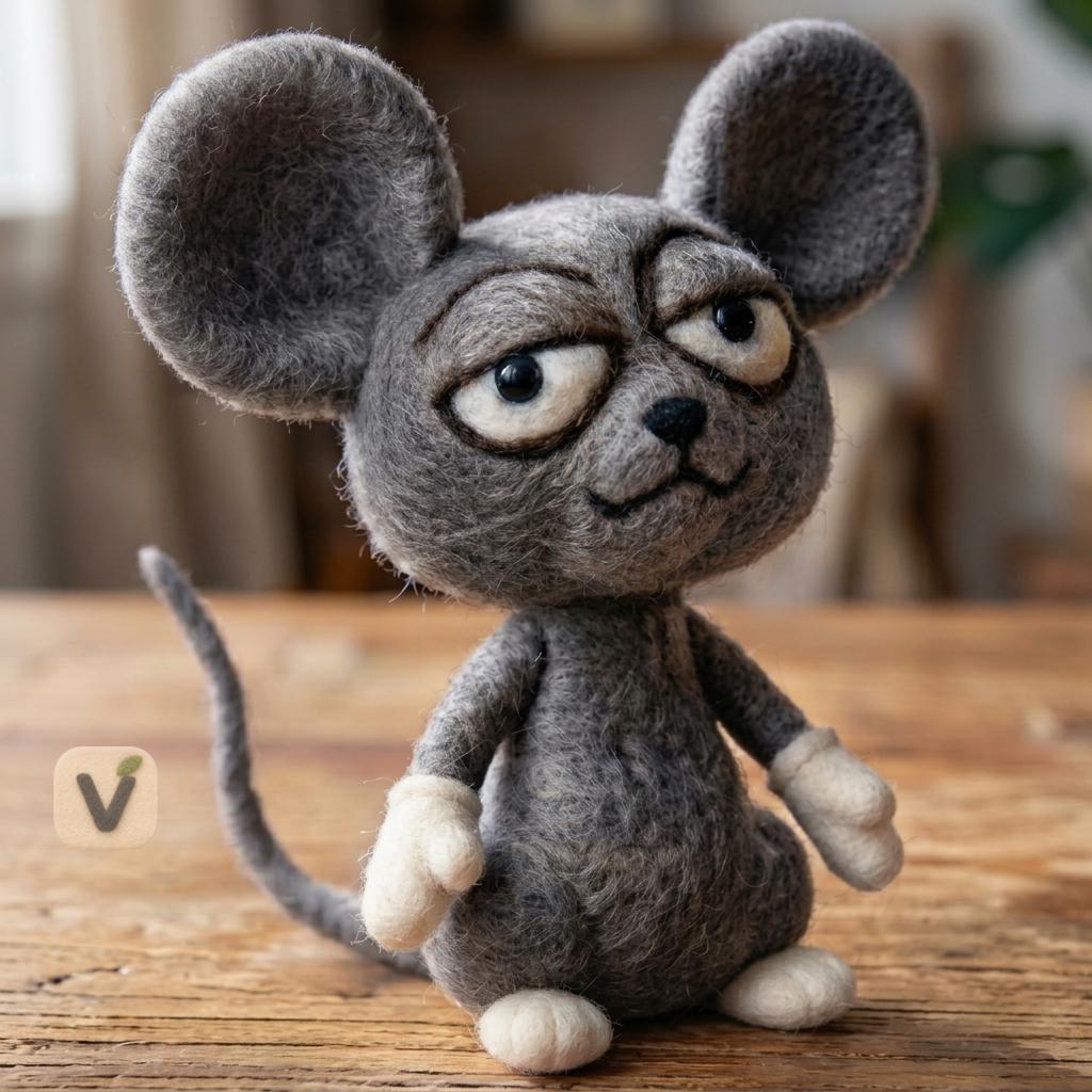 Quirky Big-Eared Mouse Figurine