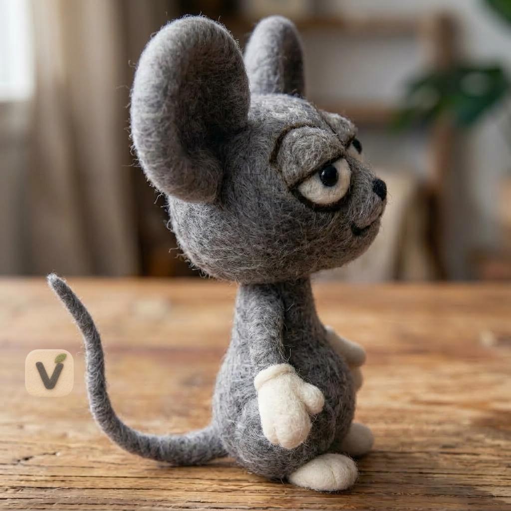 Quirky Big-Eared Mouse Figurine