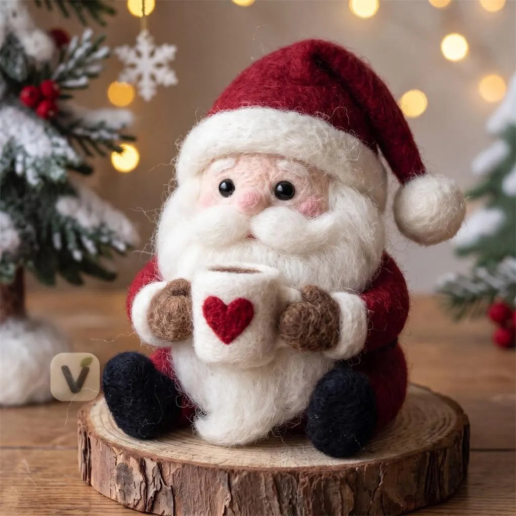 Santa Claus with Heart Mug Figurine
