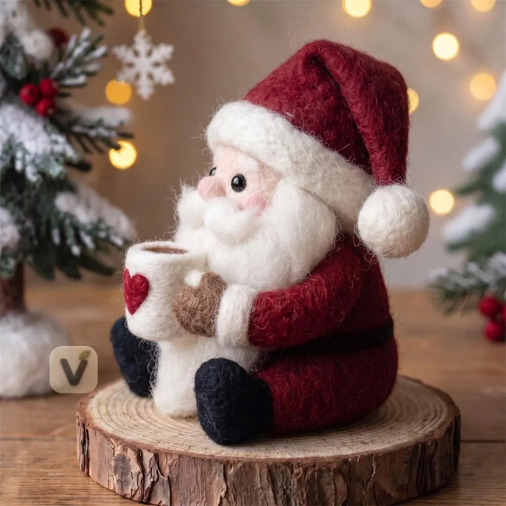 Santa Claus with Heart Mug Figurine