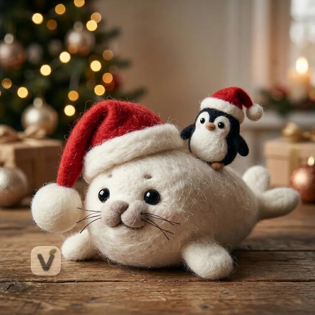 Santa Seal & His Penguin Pal Figurine