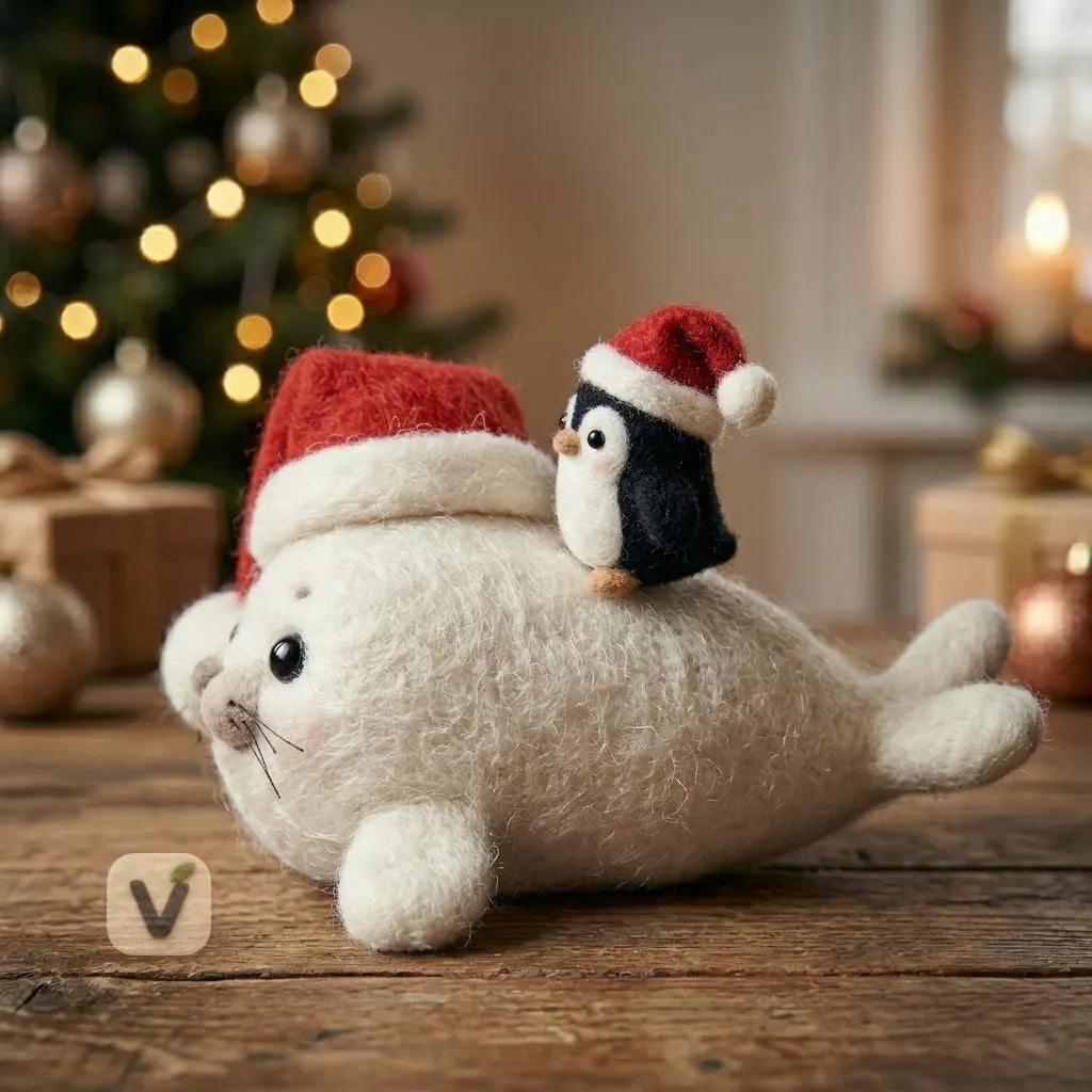 Santa Seal & His Penguin Pal Figurine