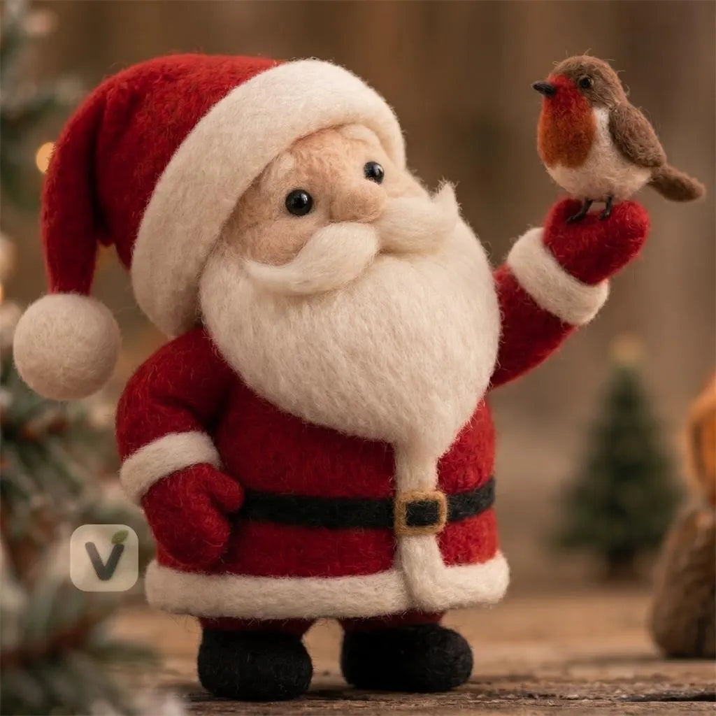 Santa's Cardinal Perch Figurine